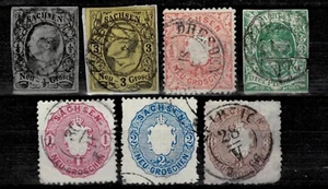 German States Sachsen Saxony / Sachsen 1850/63 ☀ Used stamps - Picture 1 of 2