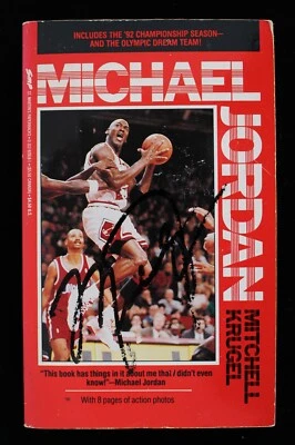 Michael Jordan Signed Biography Book Vintage Bulls HOF 1992 Krugel JSA LOA - Image 1 of 2