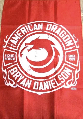 AEW Bryan Danielson all elite flag crate  American dragon 24x36 wrestling WWE Cover