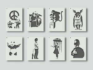 Banksy Stencils for wall art and home decor stencils. SET 2 - Picture 1 of 12