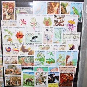 FRANCOBOLLI S. TOME' E PRINCIPE 39 DIFFERENT STAMPS TIMBRATI USED LOT (CAT.SC) - Imagen 1 de 1