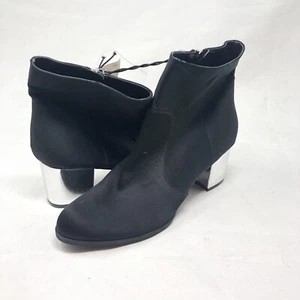 Botas de mujer Unisa talla 8,5 negras plateadas bloque - Imagen 1 de 3