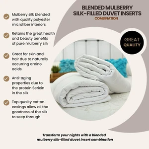 Combo Mulberry Silk/Microfiber-Filled Duvets / Quilts. Summer+Spring/Fall.  - Picture 1 of 8