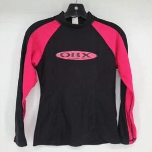 Sunspecs Youth Long Sleeve Sun Guard OBX Swim Top Bright Pink Black Size Medium - Picture 1 of 10