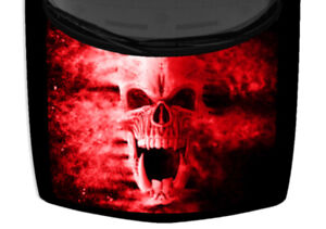 Screaming Skull Teeth Red Smoke Truck Vinyl Decal Car 58"x 65" Graphic Hood Wrap