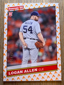 LOGAN ALLEN Donruss 2020🔥 “On Fire” EMOJI PARALLEL ROOKIE SP #/75 RARE INDIANS