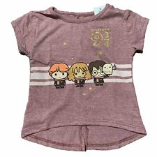 Harry Potter 9 3/4 Maroon Harry Hermione Ron Gold Glitter Accents New Tags 5T