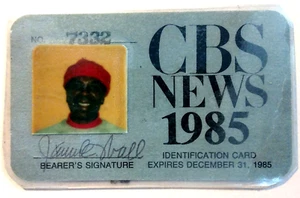 Signed 1985 CBS NEWS Photo ID Badge ~ Radio/TV Pioneer James E. Wall (1917-2010) - Picture 1 of 2