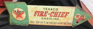 Texaco Mid 1960-70 Tin Sign "Trust Your Car To The Man Who Wears The Star! 21" L - Picture 1 of 4