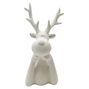 Hirsch-Büste Weiß ca. 19 cm Weihnachten Advent Weihnachtsdeko weihnachtlich - Bild 1 von 2