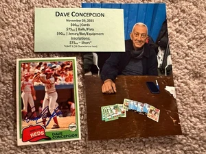 DAVE DAVEY CONCEPCION 1981 TOPPS #375 OUR SHOW SIGNED AUTO CINCINNATI REDS Lesen! - Bild 1 von 2