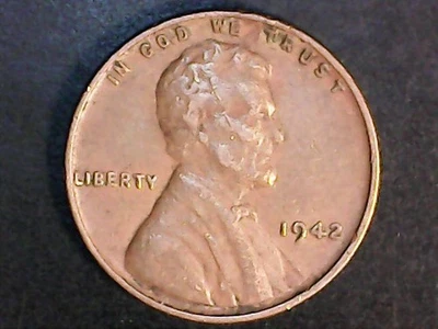 1942 Lincoln Wheat Cent -No Mint Mark -L on Rim -WWII Era -BU -Circ -Rare! - Image 1 of 2