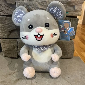 Cute Yiyaya Rat Plush Stuffed Animal – Gray Mouse with Scarf – New with Tags 10” - Picture 1 of 10