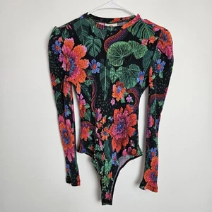 Body Farm Rio Blooming Garden taglia S cotone a costine elasticizzato uccellini tropicali - Foto 1 di 13