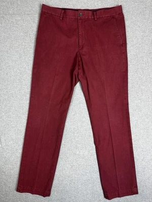 Calça Chino Banana Republic Masculina 34x32 Borgonha Aiden Frente Plana Casual Vinho - Imagem 1 de 4