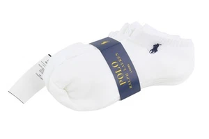 POLO RALPH LAUREN Men Socks OS White Embroidered Logo Low Cut Unisex 6 Pairs - Picture 1 of 9