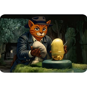Letrero de metal de hojalata para gato 12x8 Jones Raiders intercambio de ídolos aventura sombrero arte trampa - Imagen 1 de 2
