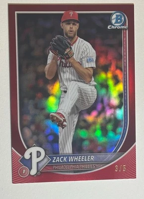 Bowman Chrome Zach Wheeler 2025 refractor rojo 3/5 Foto 1 de 2