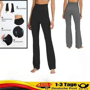 YogaHose Flared Leggings Damen High-Waist mit Bauchkontrolle,Blickdicht Bootcut - Bild 1 von 17