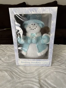 Fiber Optic Revolving Snowflakes 14" Lamp In Box Blue and White (works) - Picture 1 of 5