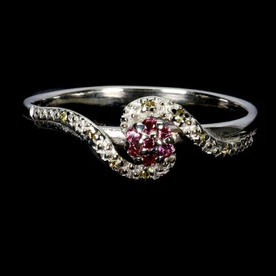 925 Anillo Plata de Ley Redondo Rodolita Granate Piedra Preciosa Zafiro Tamaño 9 - Imagen 1 de 4