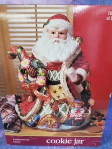 Biscottiera Babbo Natale unica Jay Imports decorata a mano grande 14" alta - Foto 1 di 8