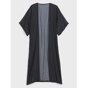 NWT Banana Republic Black Swiss Dot Longline Maxi Wrap Kimono One Size - Picture 1 of 6