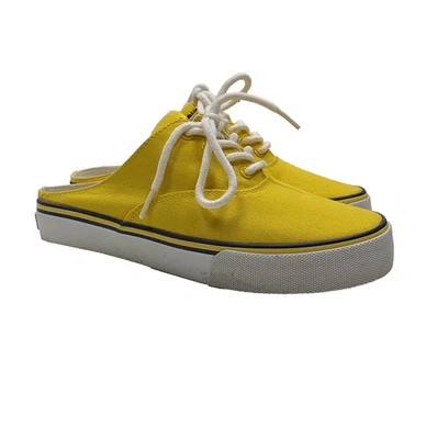 Polo Ralph Lauren Keaton-Pony Yellow Canvas Slip On Clog Sneakers Women's 10 - Image 1 of 4