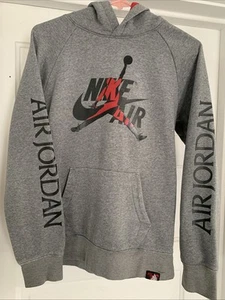 Nike Air Jordan Grey Hooded Sweatshirt Youth XL  - Picture 1 of 3