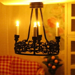 Casa delle bambole scala 1:12 miniature accessori vintage 4 teste plafoniera luci - Foto 1 di 10