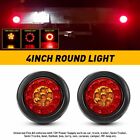 2X 4" 16Led Truck Round Light Tail Light Brake Stop Turn Signal Lights Red/Amber