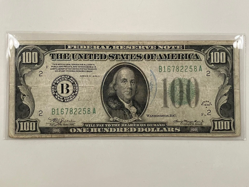 1934 Series A  $100 Federal Reserve Note NEW YORK NY - Image 1 of 4