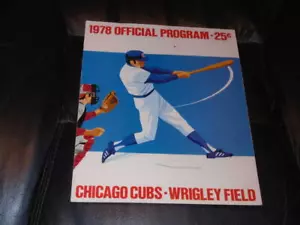 1978 CHICAGO CUBS BASEBALL PROGRAM VS EXPOS UNSCORED LANCE PARRISH HR - Picture 1 of 2