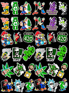 36 Weed Marijuana Cannabis Vinyl Stickers