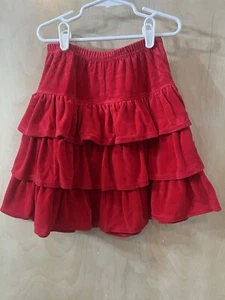 Hanna Andersson Girls Skirt Red Velvet Tiered EUR Size 130 US Size 6-7 EUC - Picture 1 of 4