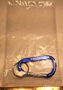 MERRILL LYNCH BLUE KEY RING KEYCHAIN CARABINER WITH BULL LOGO (NOT FOR CLIMBING) - Picture 1 of 6