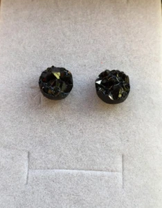 Tiny Druzy Stud Earrings Minimalist Faux Druzy Jewelry Sparkly Chunky Drusy Stud - Picture 1 of 27