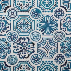 0,5m Portugisische Muster, blau, BW-Druck digital, 2118340012 (12,60 EUR/m) - Bild 1 von 2