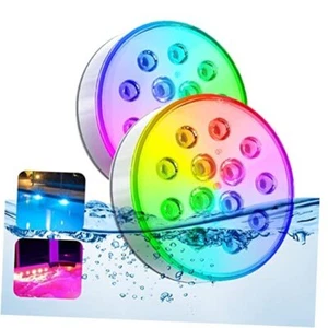 Pool Lights, Upgraded Rechargeable Submersible LED Lights with Remote 2 Pack - Picture 1 of 7