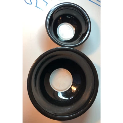 Pyrex Glass Nesting Mixing Bowels Set Of 2 Black Clear Bottoms #322 & #325 - Image 1 of 4