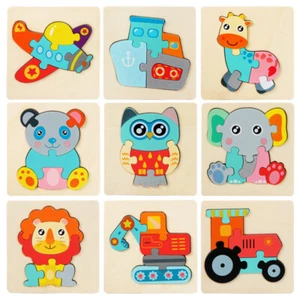 3D Wooden Puzzles for Children Baby Puzzle Toy Games Christmas Gift - Picture 1 of 18