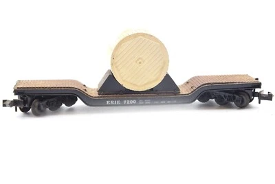 Minitrix 3116 Erie 7200 Heavy Duty Flat Car Depressed Center N Scale - Image 1 of 4