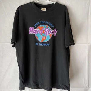 Vintage 90er Hard Rock Cafe T-Shirt XL Save The Planet St.Thomas Einzelnaht - Bild 1 von 12