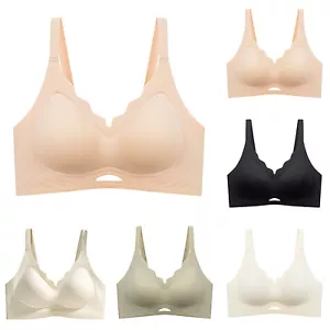 Plus Size Seamless Lift Bra For Women Fixed Cup Soft Support Reduces Bust - Picture 1 of 36