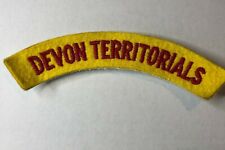 1950's Devon Territorials  Cloth Shoulder Badge Patch Flash Genuine 