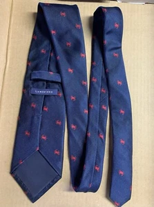 Lands End Red Crab Tie Pure Silk - Picture 1 of 3