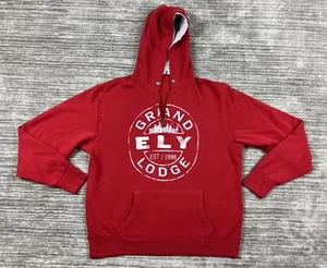 Grand Ely Lodge Sweater Mens Large Red 1/4 Zip Pullover Sweater Casual Hoodie - Picture 1 of 14