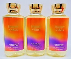 3 Bath & Body Works Happy Vibes Aloe & Vitamin E Duschgel 10 Unzen/295 ml NEU - Bild 1 von 9