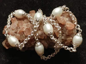 Collar de cadena Scott Kay de 17 pulgadas de plata de ley y perlas - Imagen 1 de 16