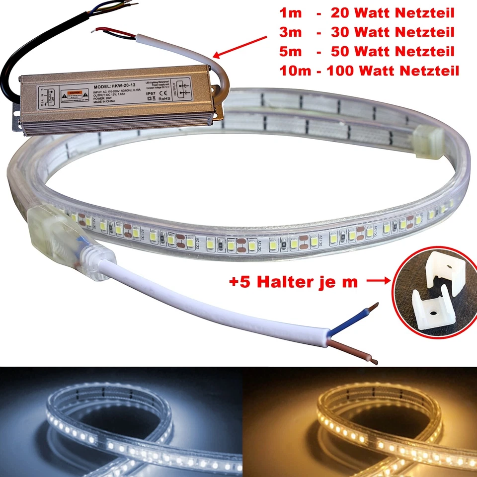 12V LED Illuminazione Piscina Luce Strisce Impermeabile Bianco Caldo IP68 - Immagine 1 di 1
